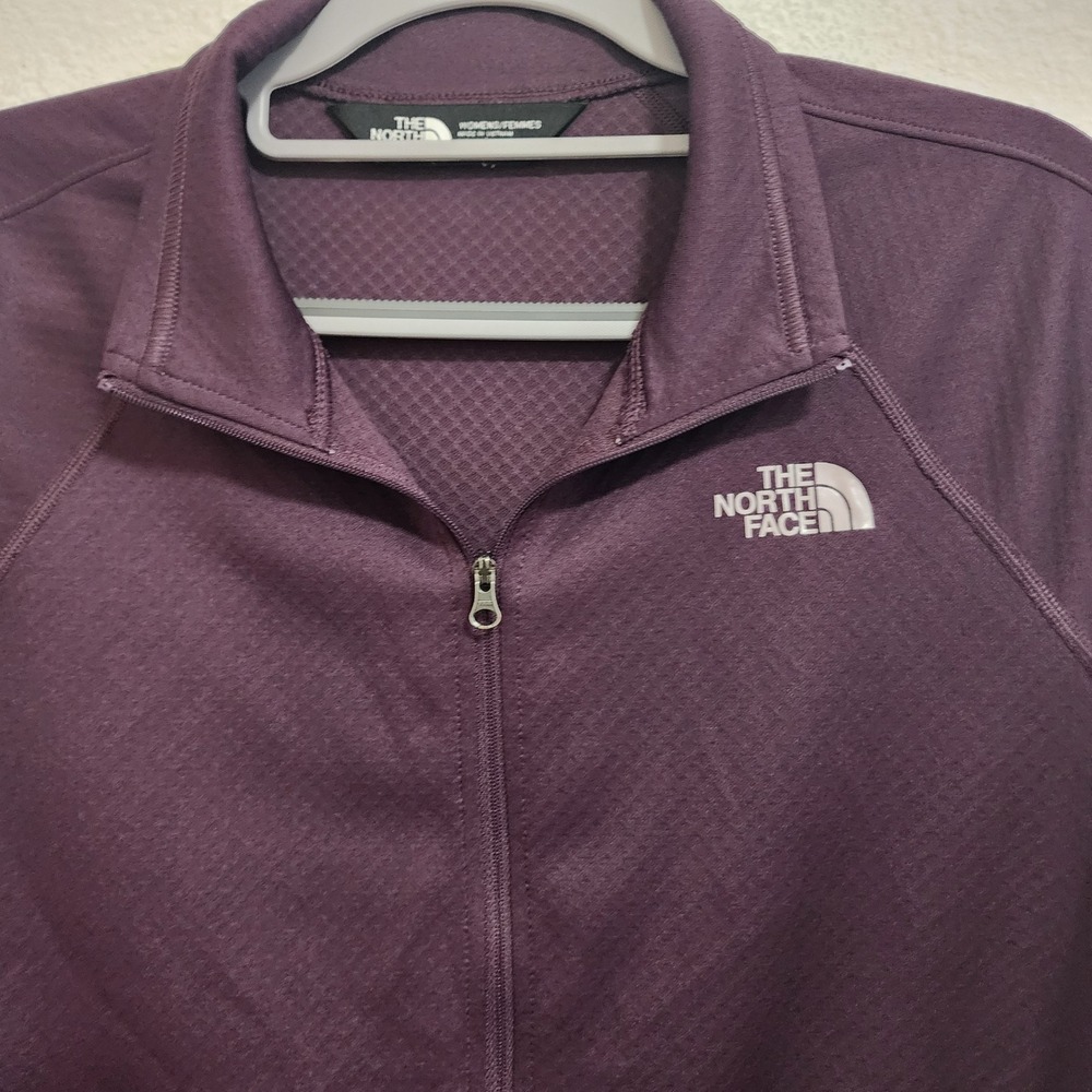 The North Face Womens L Jacket Full Zip Long Sleeve Purple FlashDry Athletic - Picture 3 of 7